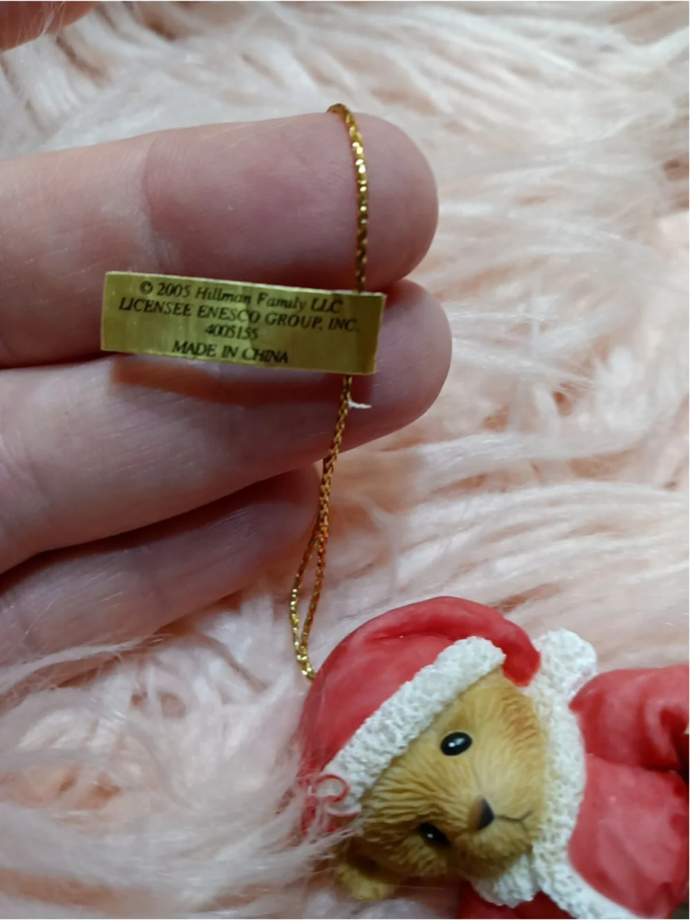Cherished Teddies 2006 Bear w/Skis Hanging Christmas Ornament #4005155 Santa